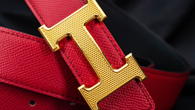 Bespoke Reversible Belt in Maroon Red & Black Epsom