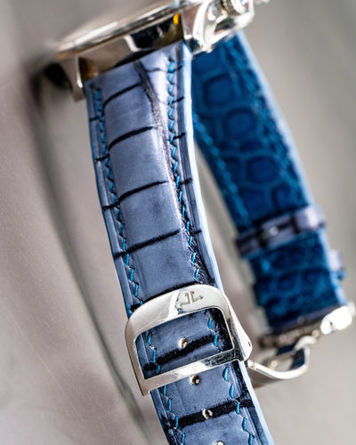 Bespoke Watch Strap In 2 Tone Grey Crocodile