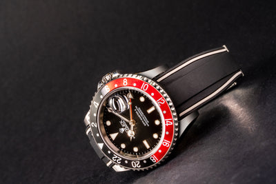 Solitaire Rubber straps in Zebra Black for Rolex GMT-Master Coke