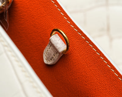 Bespoke Ladies Handbag in Natural Himalayan Crocodile