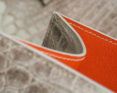 Bespoke Ladies Handbag in Natural Himalayan Crocodile