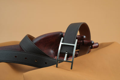 Bespoke Reversible Belt in Black & Chestnut Brown Togo