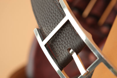 Bespoke Reversible Belt in Black & Chestnut Brown Togo