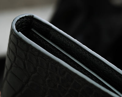 Bespoke Long Wallet in Matte Black Alligator