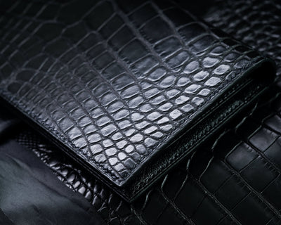 Bespoke Long Wallet in Matte Black Alligator