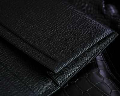 Bespoke Long Wallet in Matte Black Alligator