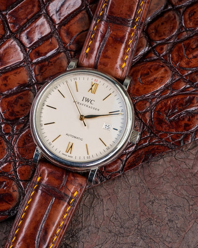 Bespoke Watch Strap in 2 Tone Dark Brown Crocodile