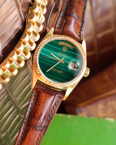 Bespoke Watch Strap in 2 Tone Dark Brown Crocodile