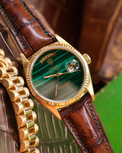 Bespoke Watch Strap in 2 Tone Dark Brown Crocodile