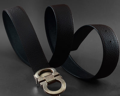 Bespoke Reversible Belt in Black Epsom & Chocolate Brown Togo