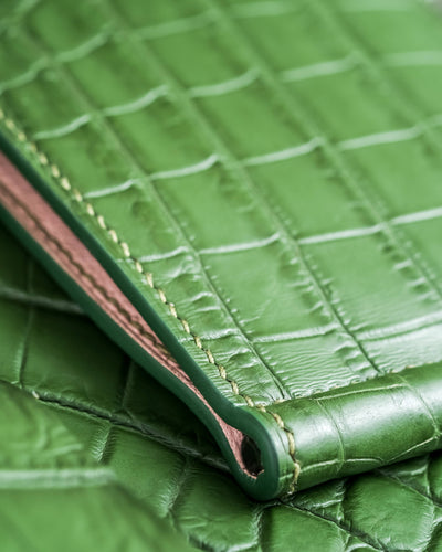 Bespoke Money Clip in Pine Green Alligator