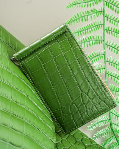 Bespoke Money Clip in Pine Green Alligator