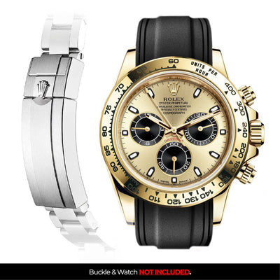 Solitaire Rubber strap for Rolex Daytona (Deployant Clasp)