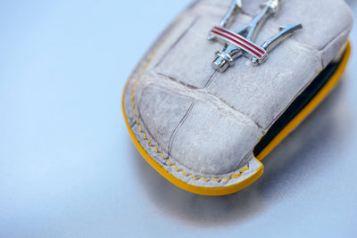 Bespoke Key Fob Cover in Natural Himalayan Crocodile