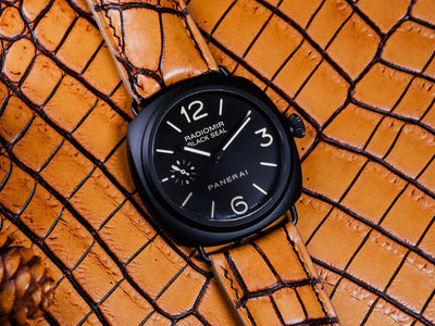 Bespoke Watch Strap in 2 Tone Chestnut Brown Crocodile