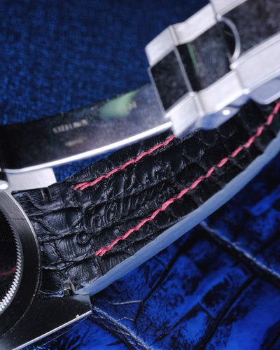 Bespoke Watch Strap in 2 Tone Navy Blue Crocodile