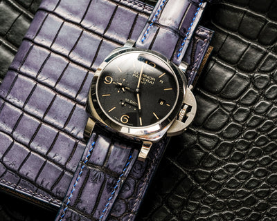 Bespoke Watch Strap in 2 Tone Grey Crocodile