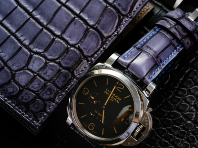 Bespoke Watch Strap in 2 Tone Grey Crocodile