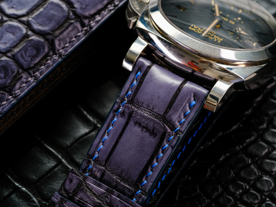 Bespoke Watch Strap in 2 Tone Grey Crocodile