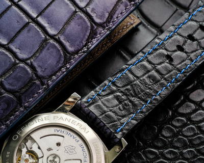 Bespoke Watch Strap in 2 Tone Grey Crocodile