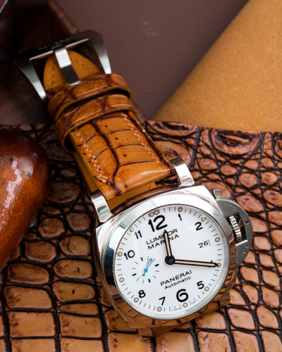 Bespoke Watch Strap in 2 Tone Chestnut Brown Crocodile