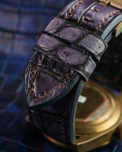 Bespoke Watch Strap in 2 Tone Grey Crocodile