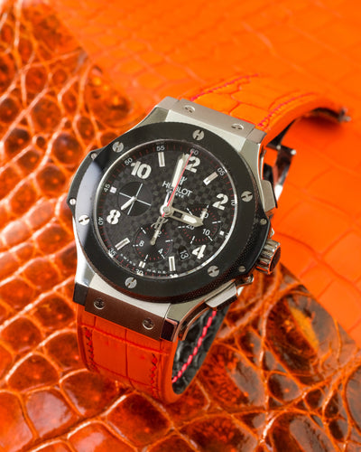 Bespoke Watch Strap in 2 Tone Orange Crocodile