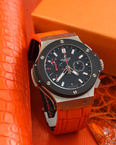 Bespoke Watch Strap in 2 Tone Orange Crocodile