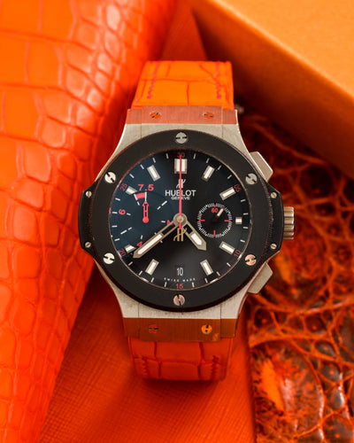 Bespoke Watch Strap in 2 Tone Orange Crocodile