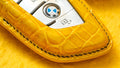 Bespoke Key Fob Cover in Yellow Crocodile