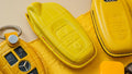 Bespoke Key Fob Cover in Yellow Crocodile