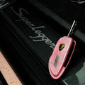 Bespoke Key Fob Cover in Baby Pink and Metallic Silver Alligator