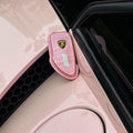 Bespoke Key Fob Cover in Baby Pink and Metallic Silver Alligator