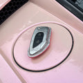 Bespoke Key Fob Cover in Baby Pink and Metallic Silver Alligator