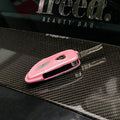Bespoke Key Fob Cover in Baby Pink and Metallic Silver Alligator