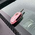 Bespoke Key Fob Cover in Baby Pink and Metallic Silver Alligator
