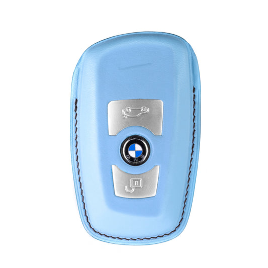BMW 2 Buttons Key Fob Cover in Baby Blue Nappa