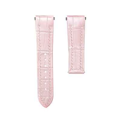 Baby Pink Crocodile Santos De Cartier Straps