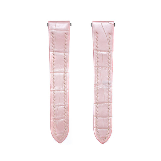 Baby Pink Crocodile Santos De Cartier Straps