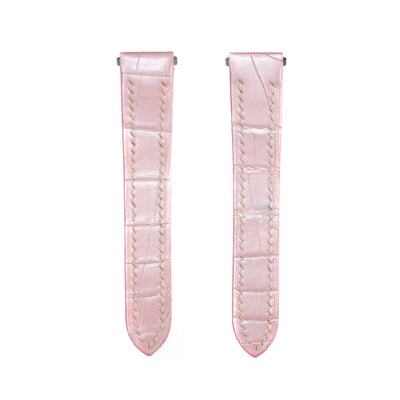 Baby Pink Crocodile Santos De Cartier Straps