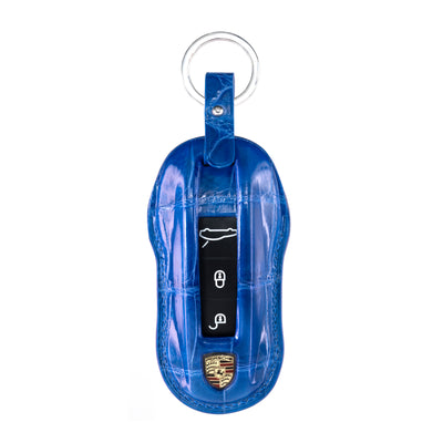 Porsche New Key Fob Cover in Blue Crocodile