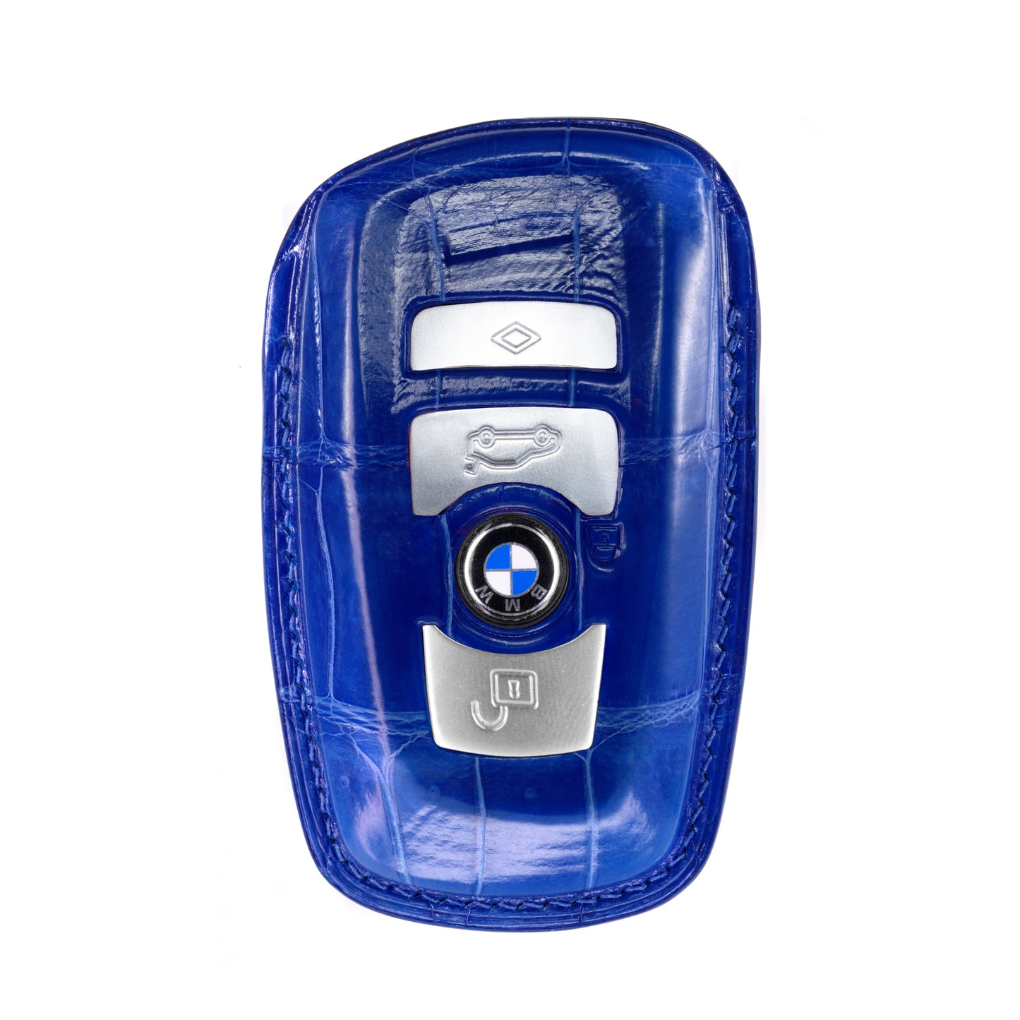 BMW 3 Buttons Key Fob Cover in Blue Crocodile