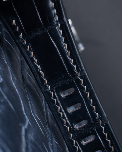 Bespoke Watch Strap in Jet Black Crocodile