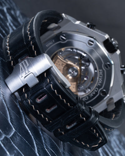 Bespoke Watch Strap in Jet Black Crocodile