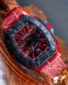 Bespoke Watch Strap in Red Himalayan Crocodile