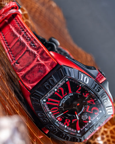 Bespoke Watch Strap in Red Himalayan Crocodile