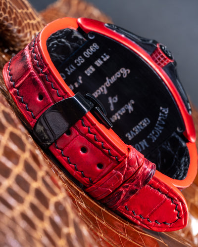 Bespoke Watch Strap in Red Himalayan Crocodile
