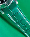 Bespoke Watch Strap in Emerald Green Crocodile