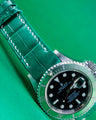 Bespoke Watch Strap in Emerald Green Crocodile