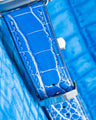 Bespoke Watch Strap in 2 Tone Blue Silver Alligator